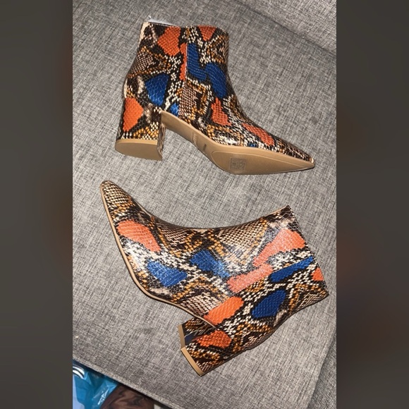 multi colored snakeskin boots